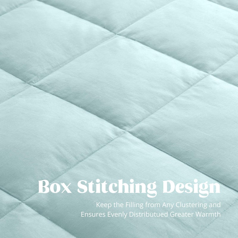 puredownÂ® Blankets King Size - Soft Lightweight Down Blanket for Bed, Cozy Warm Luxury Bed Blanket with Satin Trim, Blue (108"X90") - Image 5